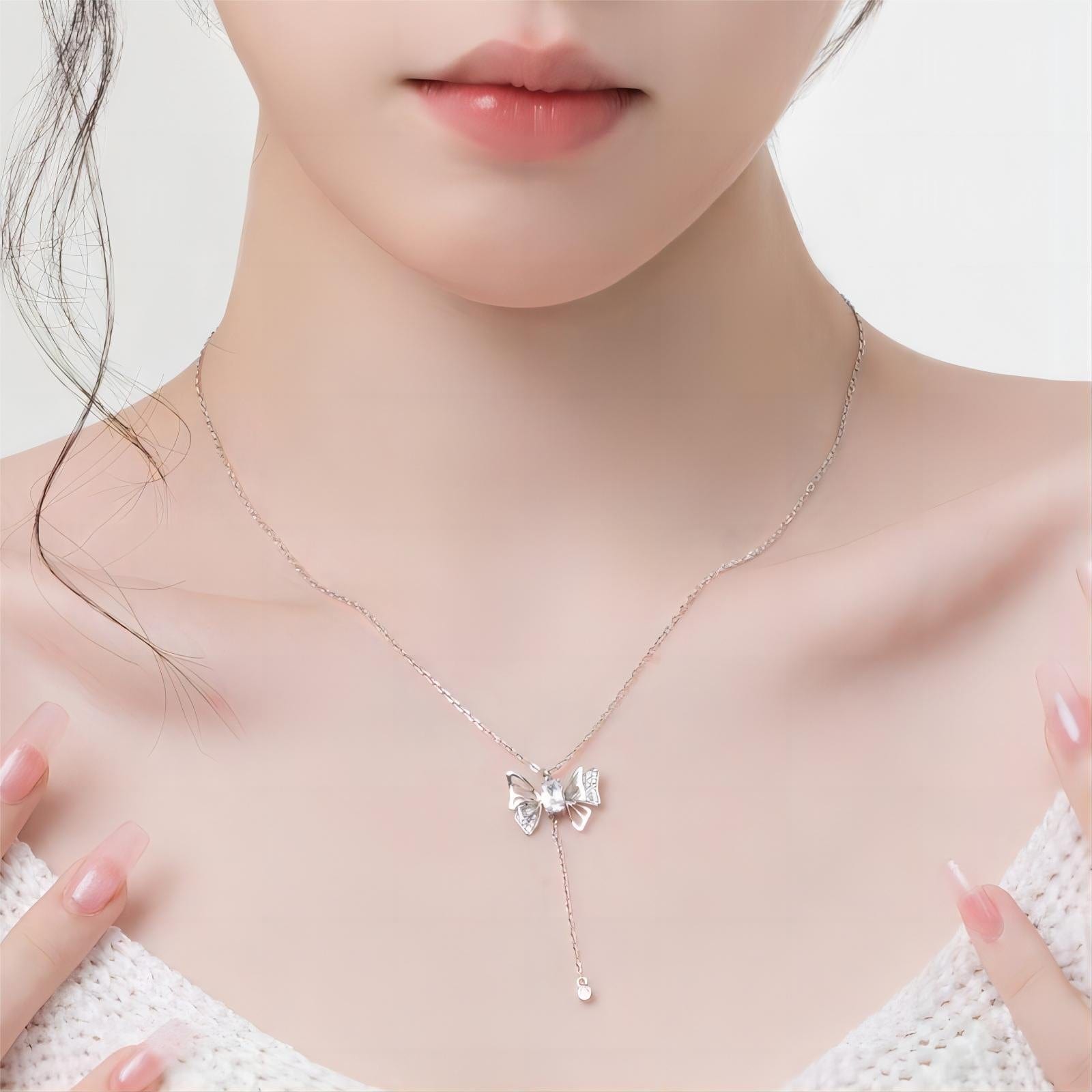 Dainty CZ Inlaid Butterfly Wings Necklace - ArtGalleryZen
