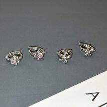 Dainty CZ Inlaid Cat Claw Bowknot Huggie Hoop Earrings - ArtGalleryZen
