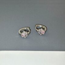 Dainty CZ Inlaid Cat Claw Bowknot Huggie Hoop Earrings - ArtGalleryZen