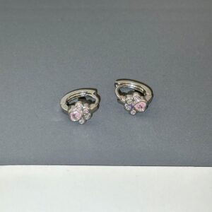 Dainty CZ Inlaid Cat Claw Bowknot Huggie Hoop Earrings - ArtGalleryZen