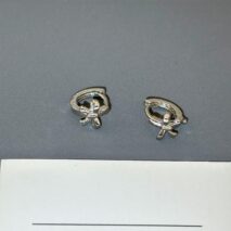Dainty CZ Inlaid Cat Claw Bowknot Huggie Hoop Earrings - ArtGalleryZen