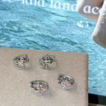 Dainty CZ Inlaid Cat Claw Bowknot Huggie Hoop Earrings - ArtGalleryZen