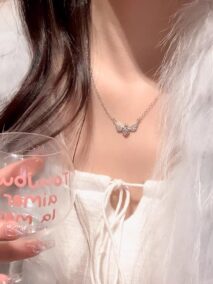 Dainty CZ Inlaid Crown Heart Angel Wings Necklace - ArtGalleryZen