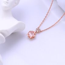 Dainty CZ Inlaid Crystal Cherry Blossom Necklace - ArtGalleryZen