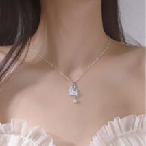 Dainty CZ Inlaid Crystal Star Moon Phase Necklace - ArtGalleryZen