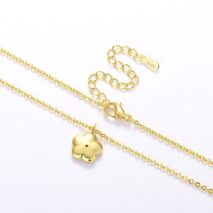 Dainty CZ Inlaid Enamel Pink Cherry Blossom Pendant Necklace - ArtGalleryZen