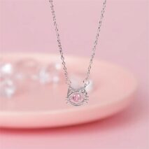Dainty CZ Inlaid Hello Kitty Necklace - ArtGalleryZen