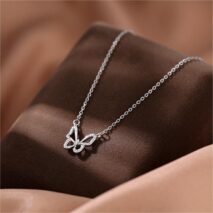 Dainty CZ Inlaid Hollowed-out Butterfly Necklace - ArtGalleryZen
