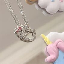Dainty CZ Inlaid Kitty Pendant Necklace - ArtGalleryZen