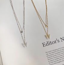 Dainty CZ Inlaid Layering Butterfly Necklace - ArtGalleryZen