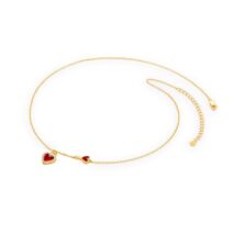 Dainty CZ Inlaid Lock And Key Heart Necklace - ArtGalleryZen