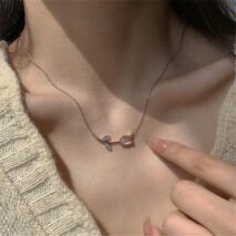 Dainty CZ Inlaid Natural Opal Tulip Chain Necklace - ArtGalleryZen