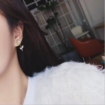 Dainty CZ Inlaid Natural Opal Tulip Earrings - ArtGalleryZen