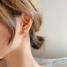 Dainty CZ Inlaid Natural Opal Tulip Earrings - ArtGalleryZen