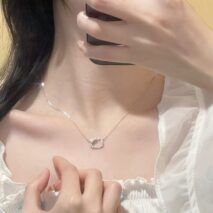 Dainty CZ Inlaid Pearl Charm KT Pendant Necklace - ArtGalleryZen