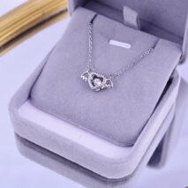 Dainty CZ Inlaid Rolling Crystal Angel Heart Wings Necklace - ArtGalleryZen