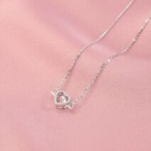 Dainty CZ Inlaid Rolling Crystal Angel Heart Wings Necklace - ArtGalleryZen