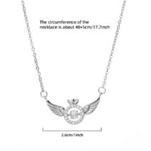 Dainty CZ Inlaid Rolling Crystal Angel Wings Necklace - ArtGalleryZen