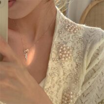 Dainty CZ Inlaid Rose Necklace - ArtGalleryZen
