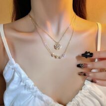 Dainty CZ Inlaid Transformable Lucky Flower Heart Pendant Necklace - ArtGalleryZen