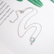 Dainty CZ Inlaid Turquoise Moon Phase Star Necklace - ArtGalleryZen
