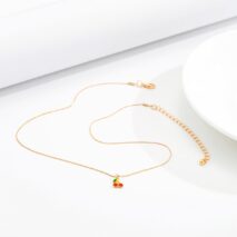Dainty Enamel Cherry Pendant Box Chain Choker Necklace - ArtGalleryZen