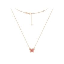 Dainty Enamel Filigree Inlay Butterfly Necklace - ArtGalleryZen