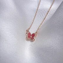Dainty Enamel Filigree Inlay Butterfly Necklace - ArtGalleryZen
