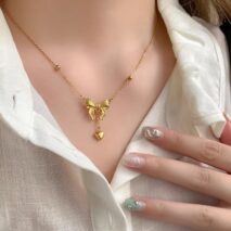 Dainty Gold Bowknot Necklace - ArtGalleryZen