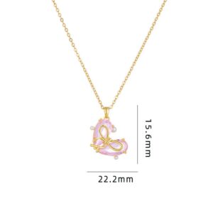 Dainty Gold Silver Tone Bowknot Heart CZ Pendant Necklace - ArtGalleryZen
