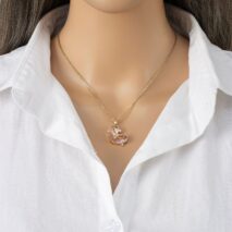 Dainty Gold Silver Tone Bowknot Heart CZ Pendant Necklace - ArtGalleryZen