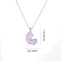 Dainty Gold Silver Tone Bowknot Heart CZ Pendant Necklace - ArtGalleryZen