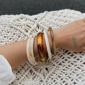 Dainty Gradient Resin Bangle Bracelet Set - ArtGalleryZen