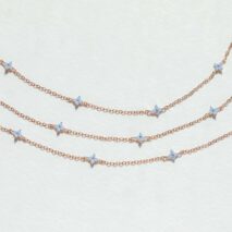 Dainty Handmade 18K Gold Crystal Flower Necklace - ArtGalleryZen