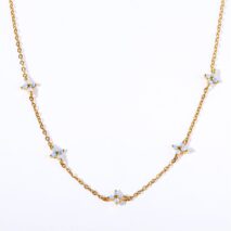 Dainty Handmade 18K Gold Crystal Flower Necklace - ArtGalleryZen
