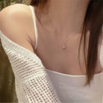Dainty Handmade CZ Inlaid Pink Tulip Chain Necklace - ArtGalleryZen
