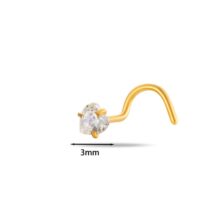 Dainty Heart Star CZ Stainless Steel Nose Piercing Nose Stud - ArtGalleryZen