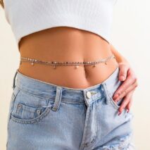 Dainty Layered Pearl Ball Tassel Curb Belly Chain Set - ArtGalleryZen
