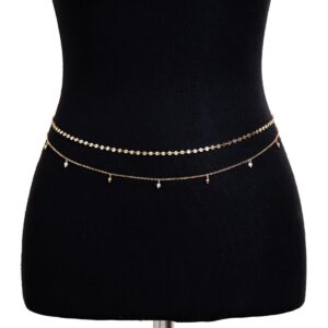 Dainty Layered Pearl Ball Tassel Curb Belly Chain Set - ArtGalleryZen