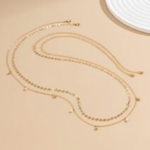 Dainty Layered Pearl Ball Tassel Curb Belly Chain Set - ArtGalleryZen