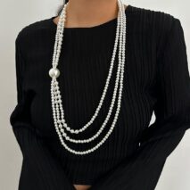 Dainty Layered Pearl Chain Necklace - ArtGalleryZen