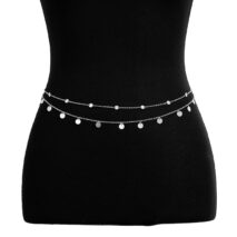 Dainty Layered Sequin Tassel Saturn Belly Chain Set - ArtGalleryZen