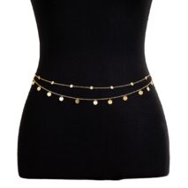 Dainty Layered Sequin Tassel Saturn Belly Chain Set - ArtGalleryZen