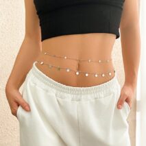 Dainty Layered Sequin Tassel Saturn Belly Chain Set - ArtGalleryZen