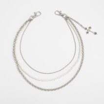 Dainty Layering Cross Pendant Pearl Trouser Chain - ArtGalleryZen