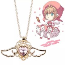 Dainty Pearl Inlaid Colorful Crystal Angel Heart Wings Necklace - ArtGalleryZen