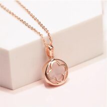 Dainty Pink Crystal Pendant Necklace - ArtGalleryZen