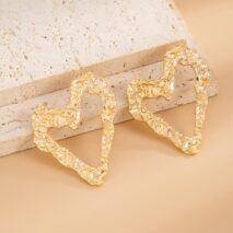 Dainty Pleated Heart Stud Earrings - ArtGalleryZen