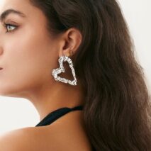 Dainty Pleated Heart Stud Earrings - ArtGalleryZen