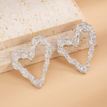 Dainty Pleated Heart Stud Earrings - ArtGalleryZen